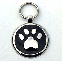 Large Black Paw Print Tag